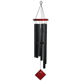 Woodstock Wind Chimes of Pluto Wind Chimes for Outside, 37" Black Medium Tone Wind Chime Décor for Outdoor Garden, Patio, Porch, Encore Collection