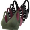 SUIEK 4 Pack Nursing Sleep Bra Maternity Bralette Breastfeeding Comfort