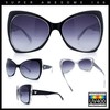 SA106 Unique Oversized Cat Eye Hybrid Butterfly Sunglasses Black