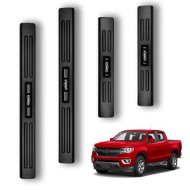 PeakPurit 4PCS Car Door Edge Guards Door Sill Protector for Chevy Colorado & GMC Canyon 2015-2022 Accessories ABS Plastic Material Matte Black Car Door Threshold Protection