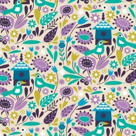 Camelot Fabrics Spring Birds Spring Birds Cream 100% Cotton Fabric by The Yard