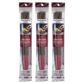Aroma Fusion 11" Hand Dipped Premium Incense 3-Pack (15-Sticks Per Pack) - Choose Your Scent (Palo Santo)
