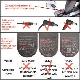 KOPBTBOY Ladekabel f1r Dyson V6 V7 V8 SV03 SV04 SV05 SV06 SV07 SV09 SV10 SV11,26.1V ladeger?t/ladestation f1r Dyson Staubsauger