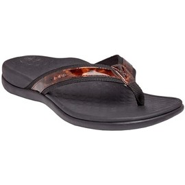 Vionic Women's Tide II Toe Post Sandal, Black Tortoise, Size 13