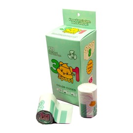3poo1 - Color-Coded Dog Poop Bags - Made From Certified Compostable Plant-Based Materials - Eco-Friendly, Strong and Extra Thick - 120 bags (8 rolls)