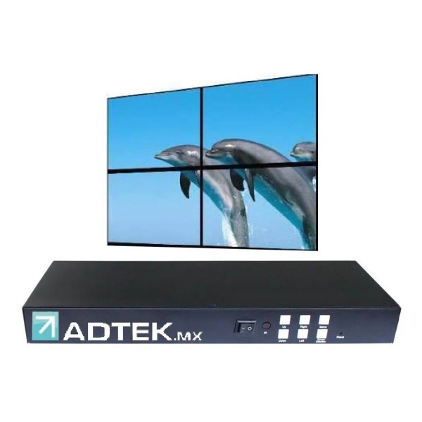 Adtek.mx Controlador Videowall 2x2 Entrada 4k Uhd Salida 4x Full-hd