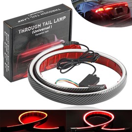 AUTOXBERT LED Brake Light Strip, 43inch Universal Red & Amber Sequential Car Third Brake Light Strip, DC 12V Waterproof High Mount Stop Brake Light for Vehicles Trucks Cars