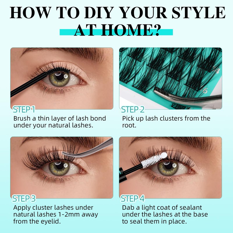 Individual Eyelashes, Cluster Eyelashes, Individual Clusters, 168 Pieces, Eyelash Extensions,