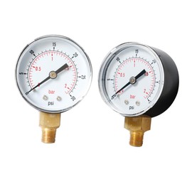 TEHAUX 2pcs Psi Npt Pressure Gauge High Compressor Gauge Compact Readings for Oil Gas Outer Case
