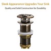 Engraved Antique Brass Pop Up Bathroom Sink Drain Strainer Stopper