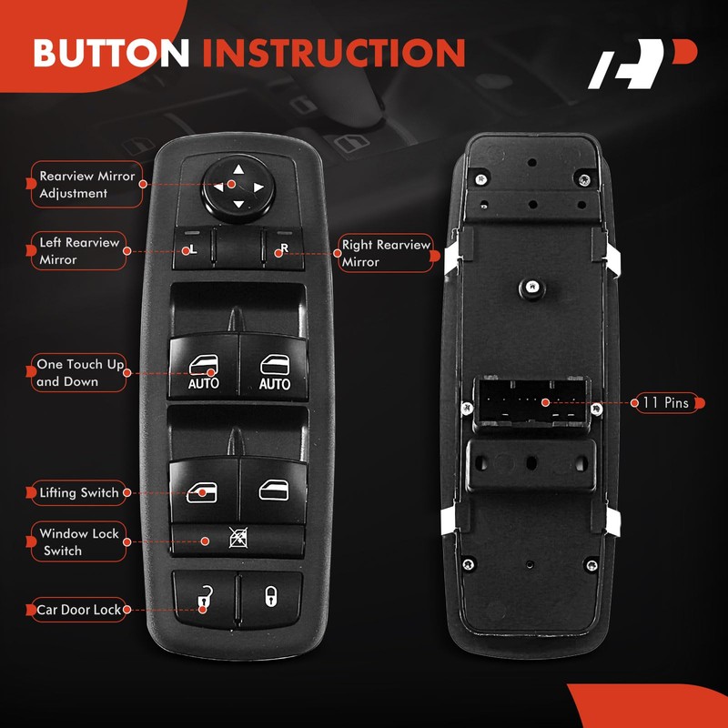 A-Premium Interruptor de ventana de potencia Compatible con Jeep Grand