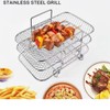 FlyNautics Air Fryer Rack,3 Layer Fryer Grill Rack Square 7.6"x4.8"