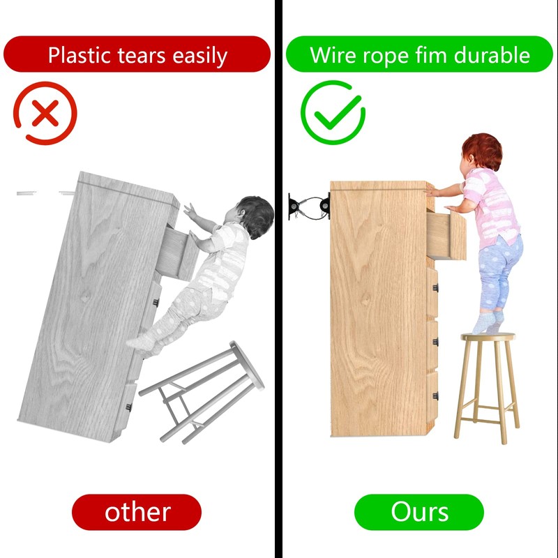 Furniture Anchors Anti-Tip Kit (6 Pack)- Furniture Straps for Baby