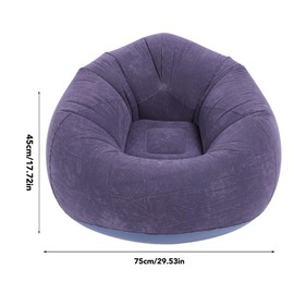 TOPINCN Sofá Inflable Portátil, Sillón Inflable Familiar, Flocado, sofá Plegable de PVC para Sala de Estar, Dormitorio, Balcón y Oficina (Azul Oscuro)