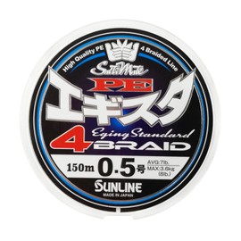 Sunline Salty Mate PE Egista 4 Strand HQ-PE Line for Egging, Standard Type, High Strength, Low Cost 4 Strand HQ-PE Line, Salty Mate PE Egista 4, 492.1 ft (150 m), White, Pink, Light Green, No. 0.5