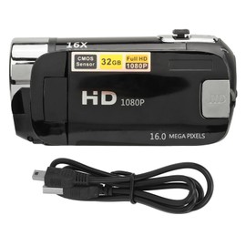 D90 1080P 16MP Digital Camera 2.4 Inch Rotatable Screen Camcorder 16X Zoom HD Video Recorder with Fill Light Black