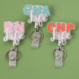3 Pack Badge Reel with Badge Holder Retractable Clip for Nurse Nursing Student Name Tag Card Alligator Clip Badge Accessories
