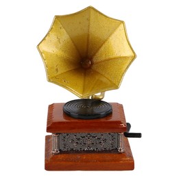 Alnicov Miniature Gramophone Mini Phonograph Model for Dollhouse Fine Craftsmanship and Design for Home Decor Retro Mini Gramophone Ornament
