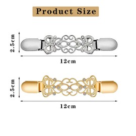 2 Pcs Vintage Sweater Shawl Clips, Retro Cardigan Collar Clips, Clips Buckle, Vintage Sweater Clip, Cardigan Clip, Shawl Clip, Retro Cloak Sweater Clip Alloy Brooch Clip for Women