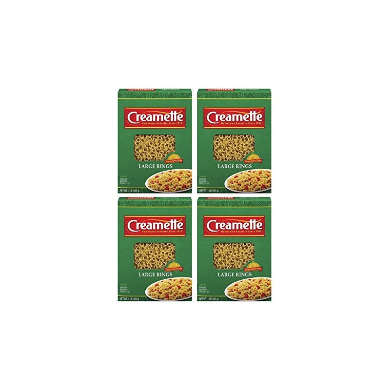 Creamette Large Rings Pasta Noodles 16 oz Box (4 boxes)
