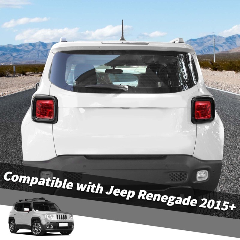 Jimen Tail Light Cover Trim Compatible with Jeep Renegade 2015-2023