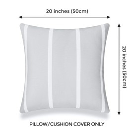 Hofdeco Patio Indoor Outdoor Pillow Cover ONLY for Backyard, Couch, Sofa, Gray Wide Striped, 20" x20“