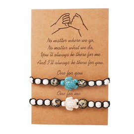 RINTOLER Best Friendship Bracelets for 2 3 4 5 Pinky Promise BFF Bracelet Sun/Moon/Sunflower/Cross/Heart/Compass Best Friends Matching Bracelet for Women Men.