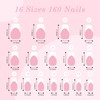 AUBSS French Tip Press on Nails Medium Coffin, Skin Tones