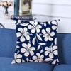 Ofocam Decorative Square Throw Pillow Covers Navy Blue Hawaiian Hibiscus