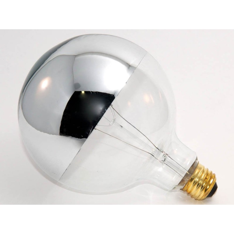 Bulbrite 100G40HM Half Chrome 100W Globe Shape Bulb