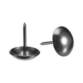 sourcing map 40Pcs Upholstery Tacks, 11mmx17mm Round Head Decorative Furniture Nails Thumb Tack for Furniture Sofa Headboards, Matte Black