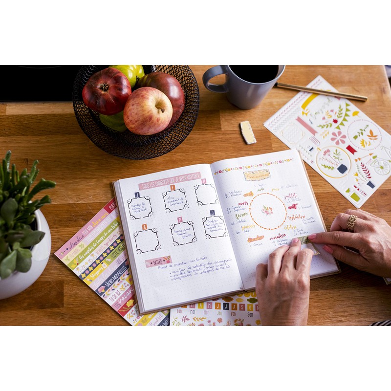 Toga Bullet Journal Decoration Kit, Paper, Flower-Pink/Yellow, One Size