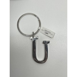 New-Letter U Keychain Silver Tone Metal Ganz Initial Key Ring Fob Free Shipping