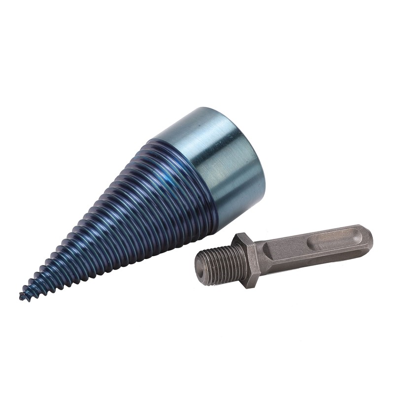 Firewood Split Drill Bit Square Shank BluePlated Screw Cone Head