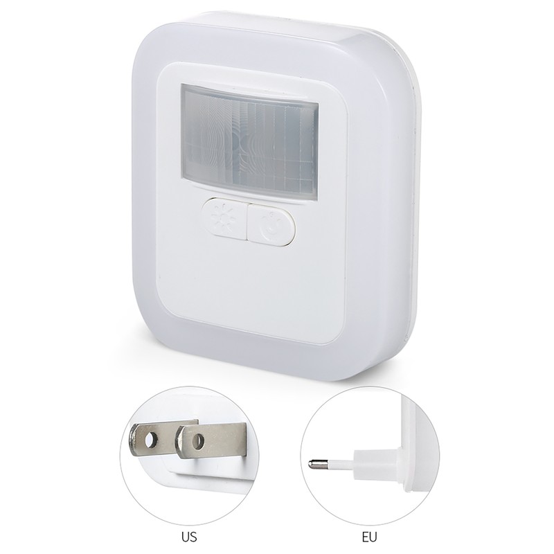 LED Plug-in Motion Sensor Light Wall Night Lamp with Brightness