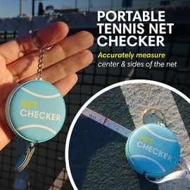 Scoring Right Tennis Net Height Mini Measuring Tape and Keyring, Portable 59 Inch Flexible Measuring Tape for Measuring Tennis Net Height, Blue