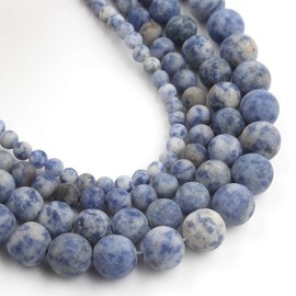 Song Xi Matte Blue White Sodalite Beads 6mm Natural Stone Beads for Jewelry Making 15inch Gemstone Beads