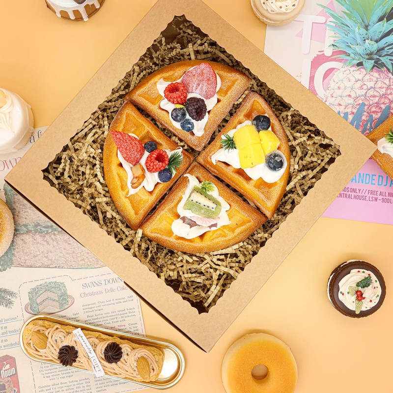 12pcs 9x9x2.5 Inches Brown Pie Box Bakery Boxes with Window