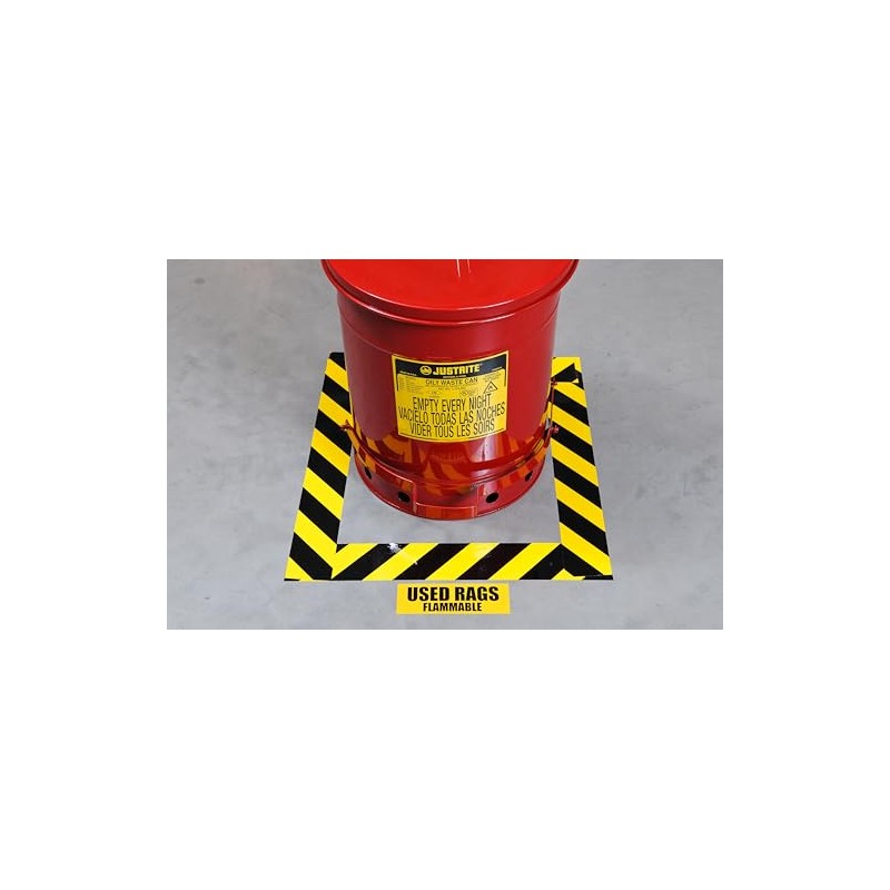 Brady ToughStripe Nonabrasive Diagonal Stripes Floor Marking Tape, 100' Length,