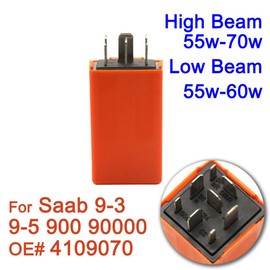 RDBS 12v Headlight Relay Control Replacement Fit for Saab 9-5 9-3 9000 900#4109070 Bulbs Electronic Fix Accessories (Yellow)
