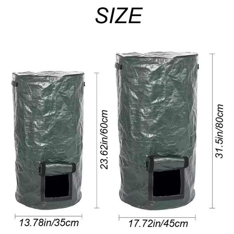 2 Pack Organic Compost Bags 15 Gallon 34 Gallon Garden