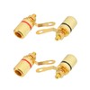 RuiLing 4-Pack 4mm Banana Jack Binding Post Gold Plated Female