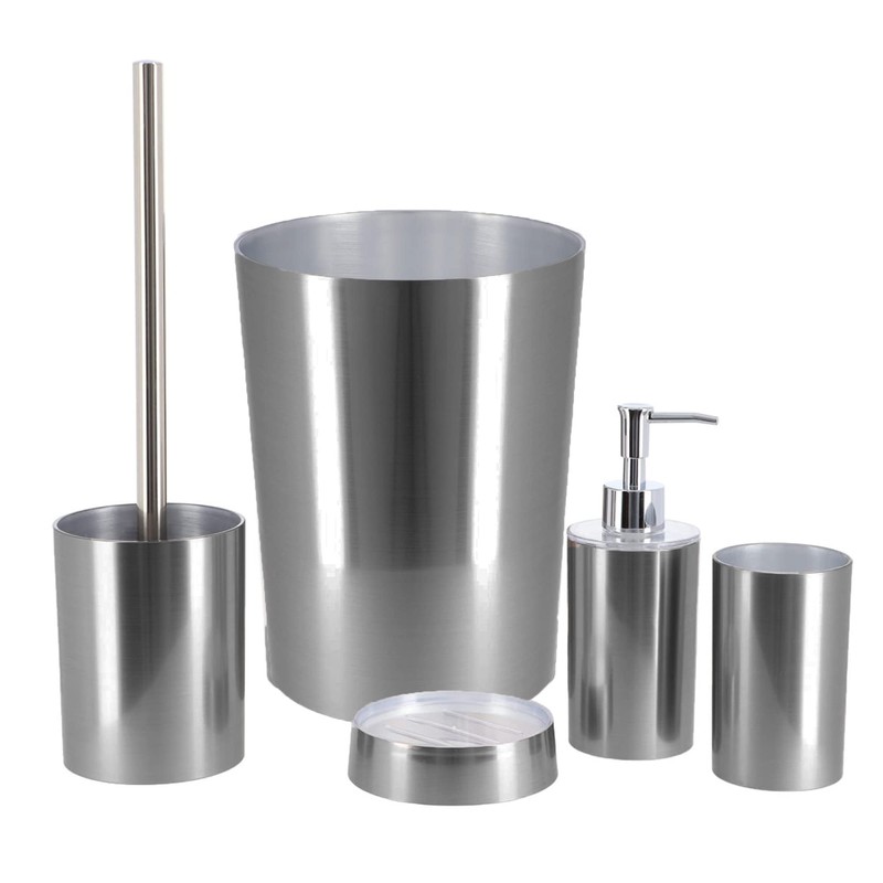 Brushed Aluminum Bath Tumbler Cup Holder or Toothbrush Holder NOUMEA