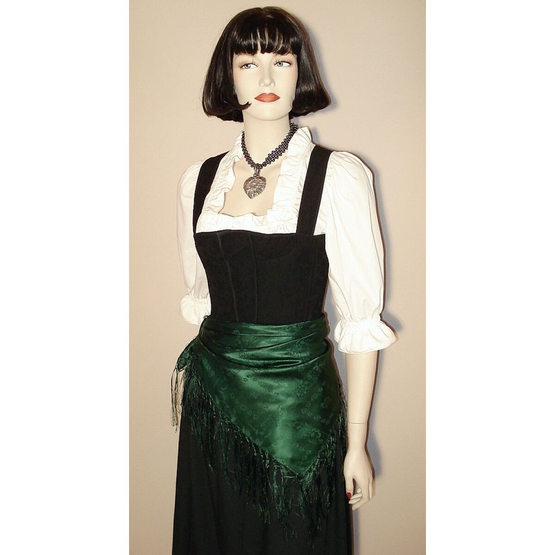 Silk cloth dirndl costume cloth green 75 x 75 cm