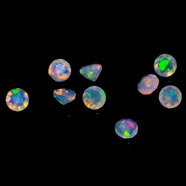 10 Pcs Pack,3 MM AURA GEMS Natural Ethiopian Opal Round Shape-Brilliant Cut, Fire Play Opal Gemstone Wholesale Lot-Healing Crystals-DIY Jewelry Making Bulk Gemstone Deal