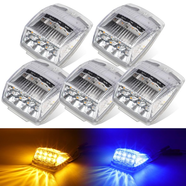 Partsam Cab Light, 5Pc 17LED Dual Color Square Cab Marker