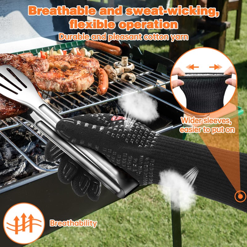 SSPGOOD High Quality BBQ Grill Gloves Oven Gloves Heat Resistant