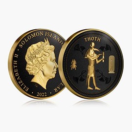 The Mysteries of Ancient Egypt Thoth Gold Plated Coin Half Dollar Solomon Islands 2022
