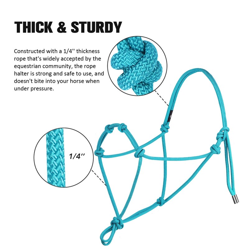 Harrison Howard Rope Halters for Horses Super Sturdy Horse Rope