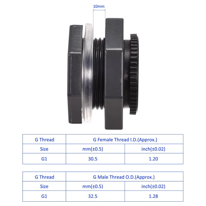 M METERXITY 2 Set PVC Bulkhead Fitting - Threaded Bulkhead